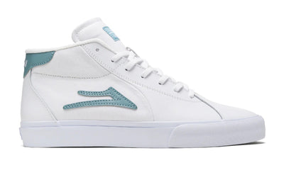 Lakai Flaco 2 Mid Leather Skate Shoes - White/Nile