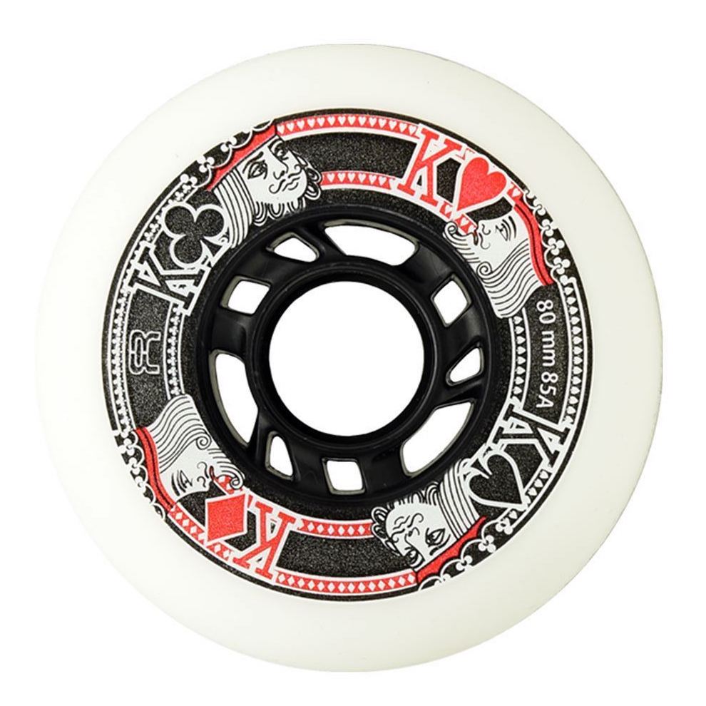 FR Street Kings Inline Skate Wheels 85a - White 4 Pack