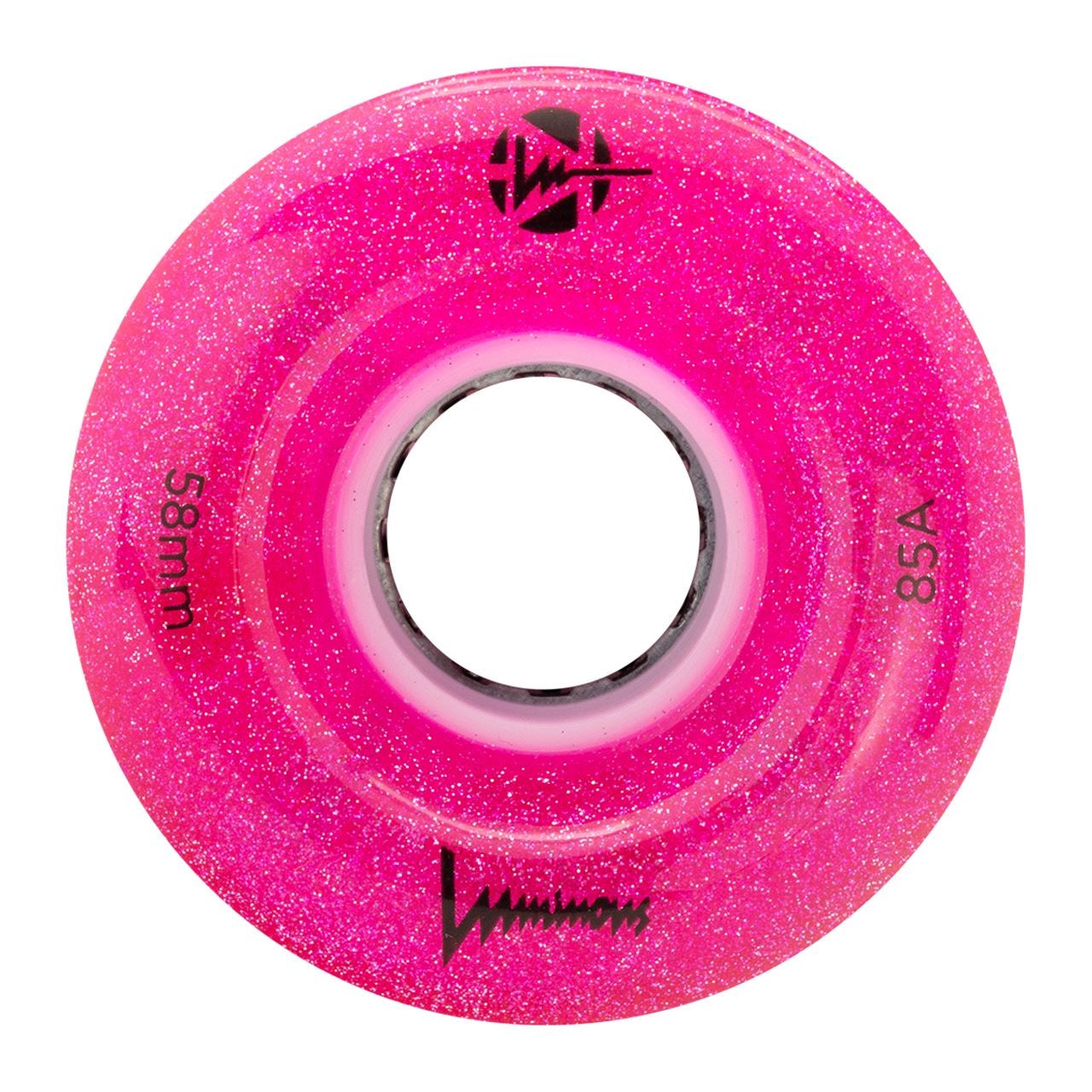 Ruedas cuádruples luminosas con iluminación, purpurina rosa, 58 mm, 85 a, paquete de 4