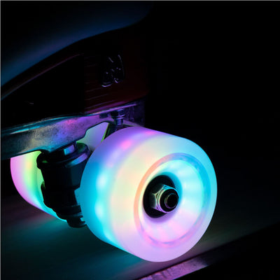 Moxi Cosmo Glow LED Light Up Roller Skate Wheels White Rain Glow 62mm 80a - 4 Pack