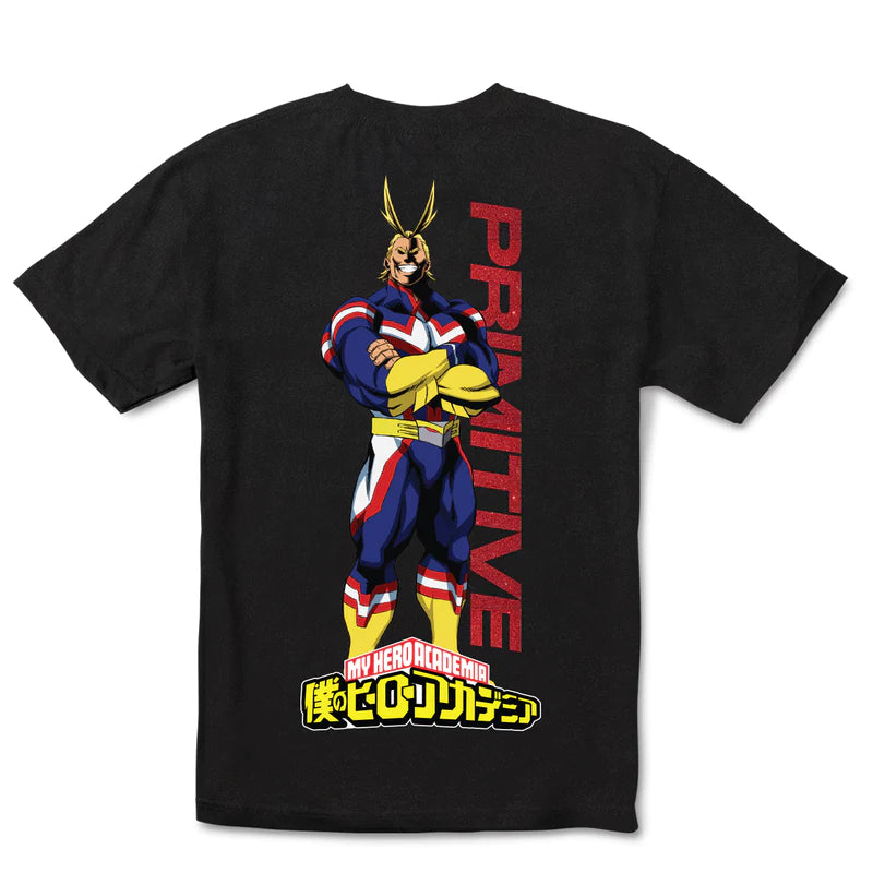 Primitive X My Hero Academia All Might Washed T Shirt - Black