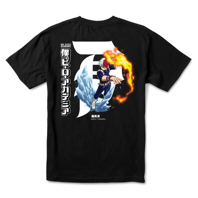 T-shirt Primitive X My Hero Academia Dirty P Shoto Todoroki - Noir