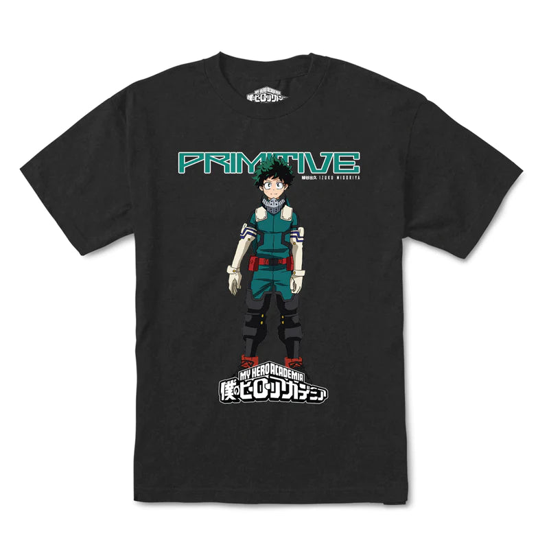 T-shirt délavé Primitive X My Hero Academia Izuku Midoriya - Noir 