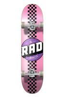 Rad Checker Stripe Progressive Skateboard Pink/Black - 7.75