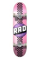 Rad Checker Stripe Progressif Skateboard Rose/Noir - 7,75"