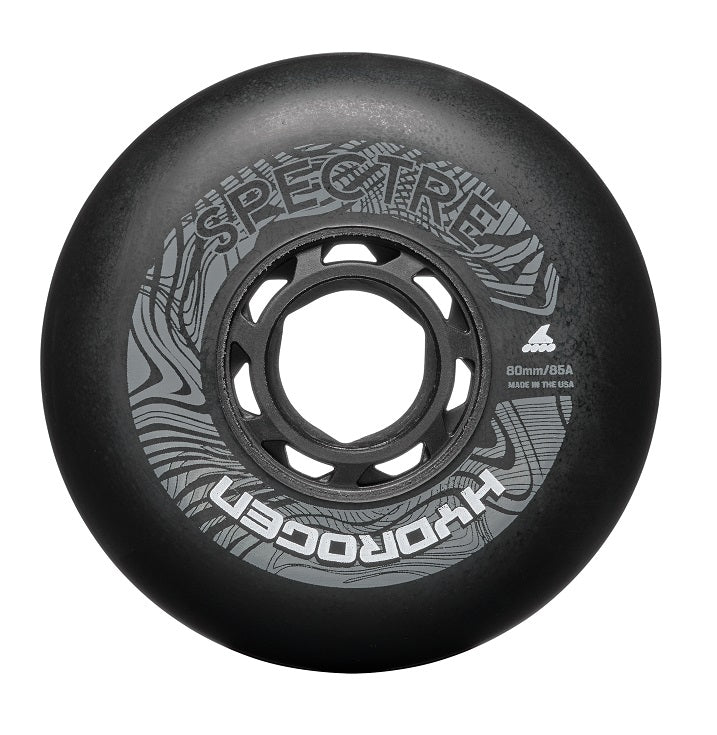 Rollerblade Hydrogen Spectre Inline Skate Wheels Black 80mm 85a - Set of 4