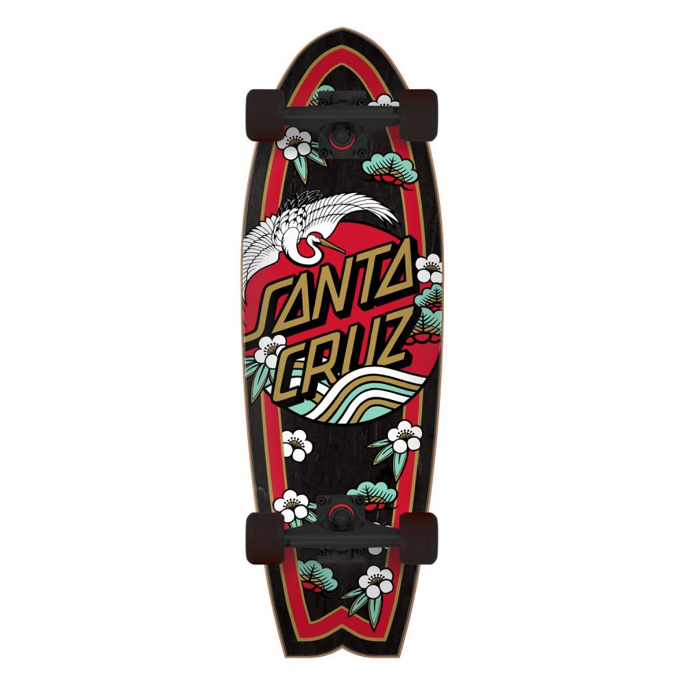 Santa Cruzer Crane Dot Shark Cruiser Skateboard - 8.8"