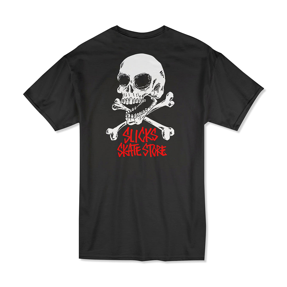 Slick's Skate Store Camiseta Fos Crossbones - Negro