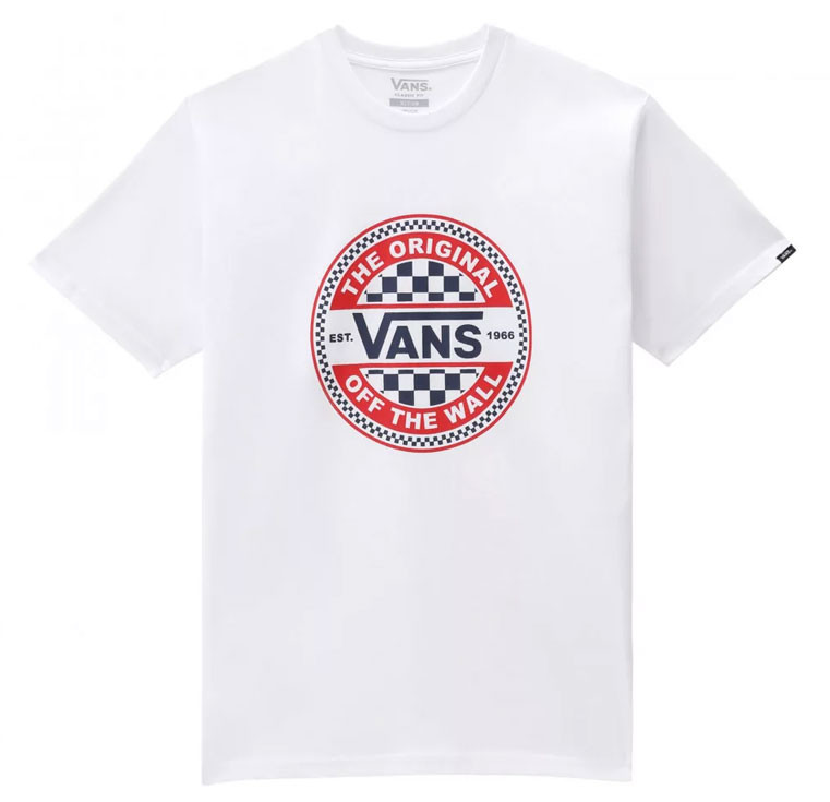 Vans - T-shirt à carreaux circulaires - Blanc