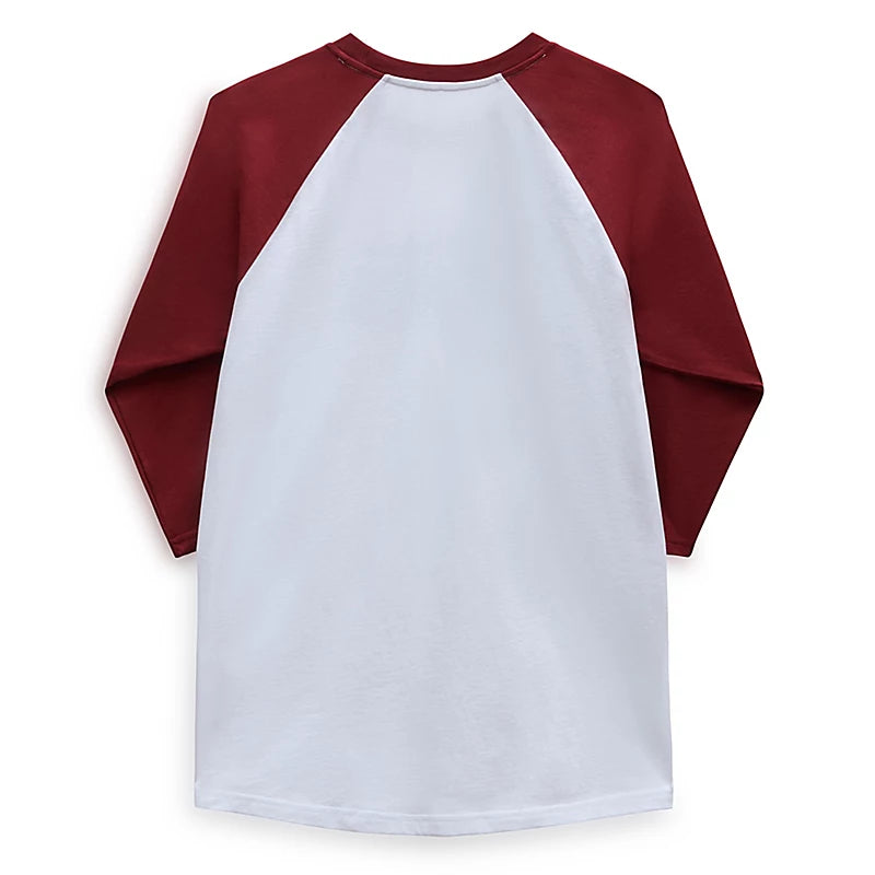 Vans Classic Raglan Long Sleeve T-Shirt - White/Red