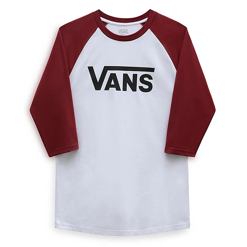 Vans Classic Raglan Long Sleeve T-Shirt - White/Red