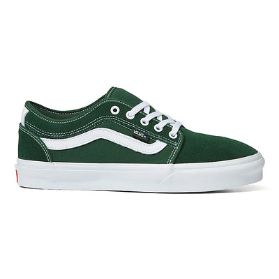 Vans Chukka Low Sidestripe Skate Shoes - Dark Green/White