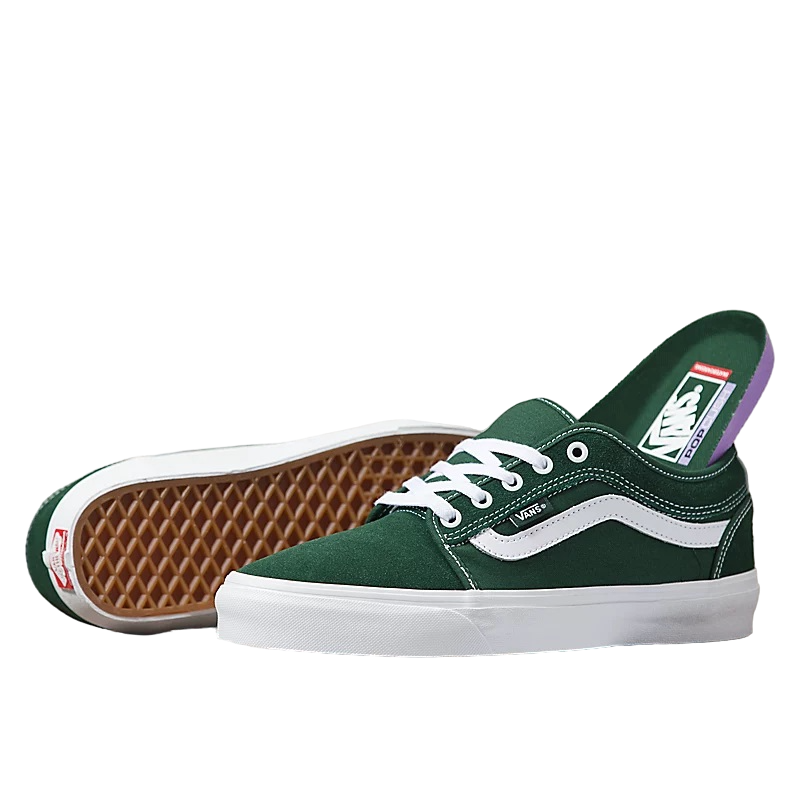 Zapatos de skate Vans Chukka Low Sidestripe - Verde oscuro/Blanco