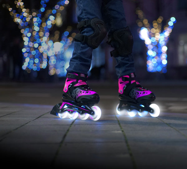 Bladerunner Phoenix Flash Adjustable Light Up Kids Skates - Black/Pink