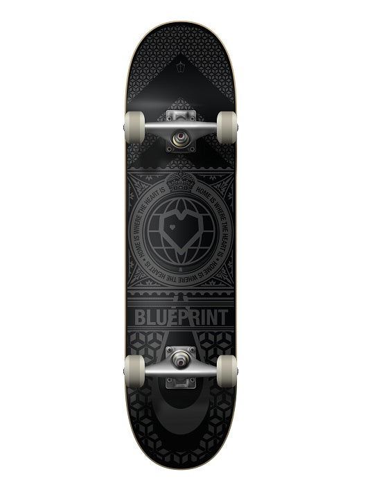 Blueprint Home Heart Black/Black Skateboard - 8.25"
