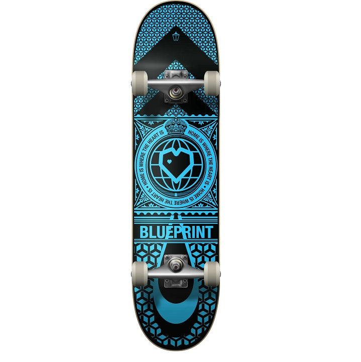 Blueprint Home Heart Black/Blue Skateboard - 7.75"