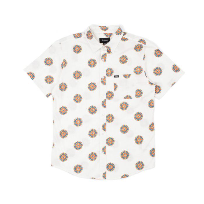 Brixton Charter Print S/S Woven Shirt - Off White/Autumn