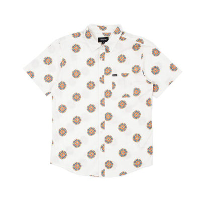 Brixton Charter Print S/S Woven Shirt - Off White/Autumn