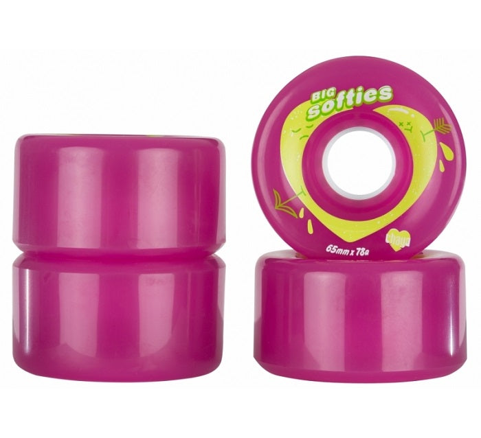 Ruedas para patines Chaya Big Softies, color rosa, 65 mm, 78a, paquete de 4