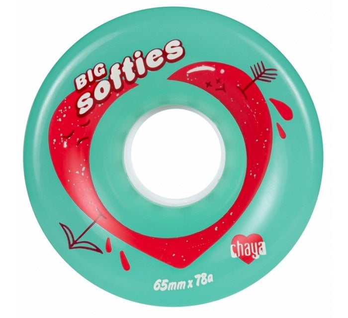 Chaya Big Softies Roller Skate Wheels Teal 65mm 78a - 4 Pack
