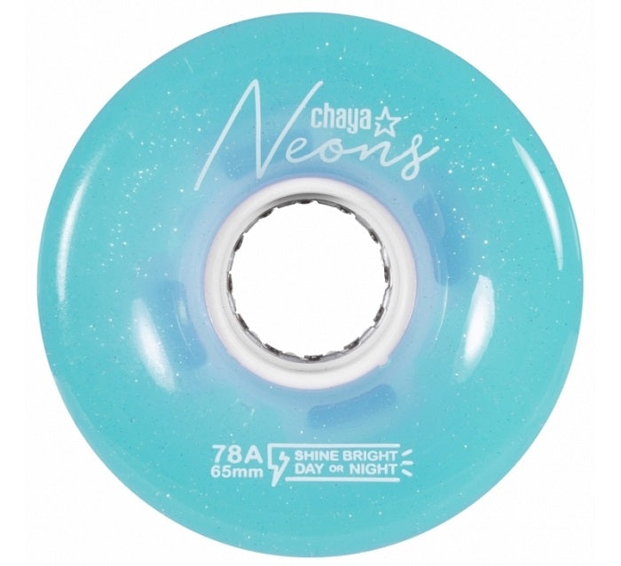 Chaya Neons Roues de patins à roulettes lumineuses à LED Bleu 65 mm 78a - Paquet de 4