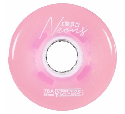 Chaya Neons Roues de patins à roulettes lumineuses à LED Rose 65 mm 78a - Paquet de 4