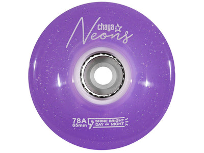 Chaya Neons LED Light Up Roller Skate Wheels Purple 65mm 78a - 4 Pack