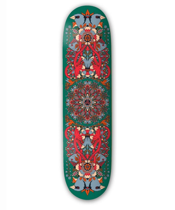 Planches à dessin Mandala Vert Skateboard Deck - 8,5"