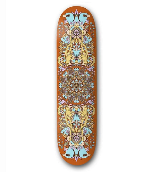 Drawing Boards Mandala Orange Skateboard Deck - 8.25"