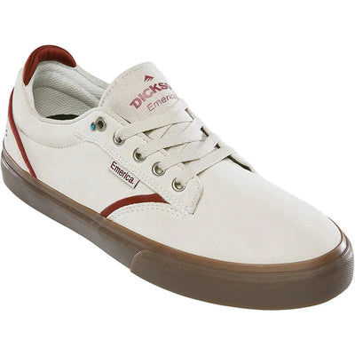Emerica Dickson Skate Shoes - White/Red/Gum