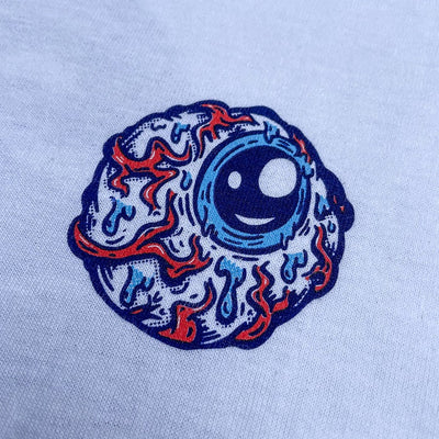 Camiseta Slick's Skate Store Eyeball - Blanco