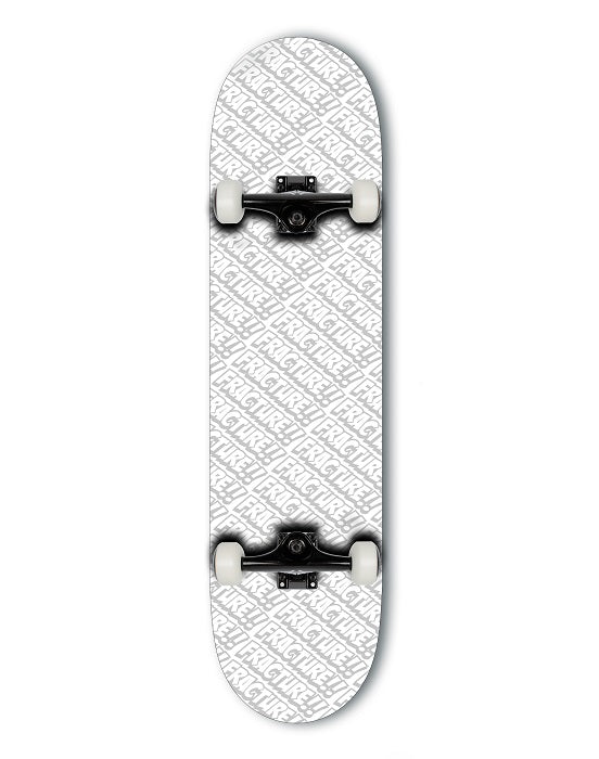 Fracture All Over Comic White Skateboard - 8.0"