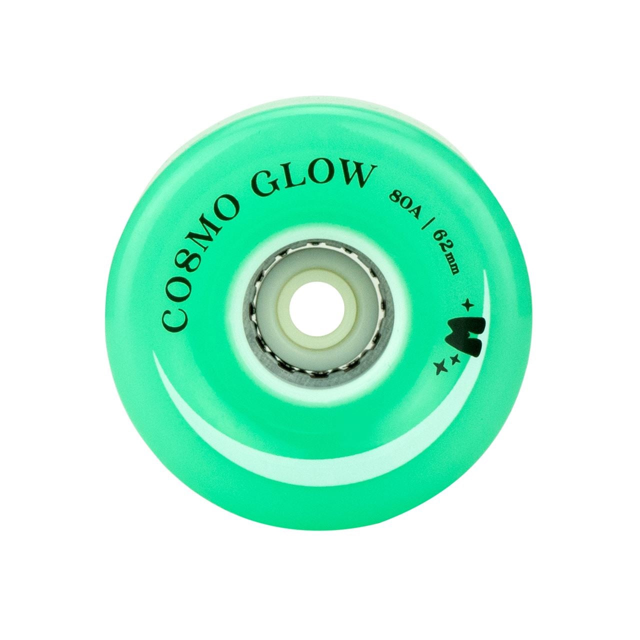 Roues de patins à roulettes lumineuses LED Moxi Cosmo Glow Galaxy Green 62 mm 80a - Paquet de 4