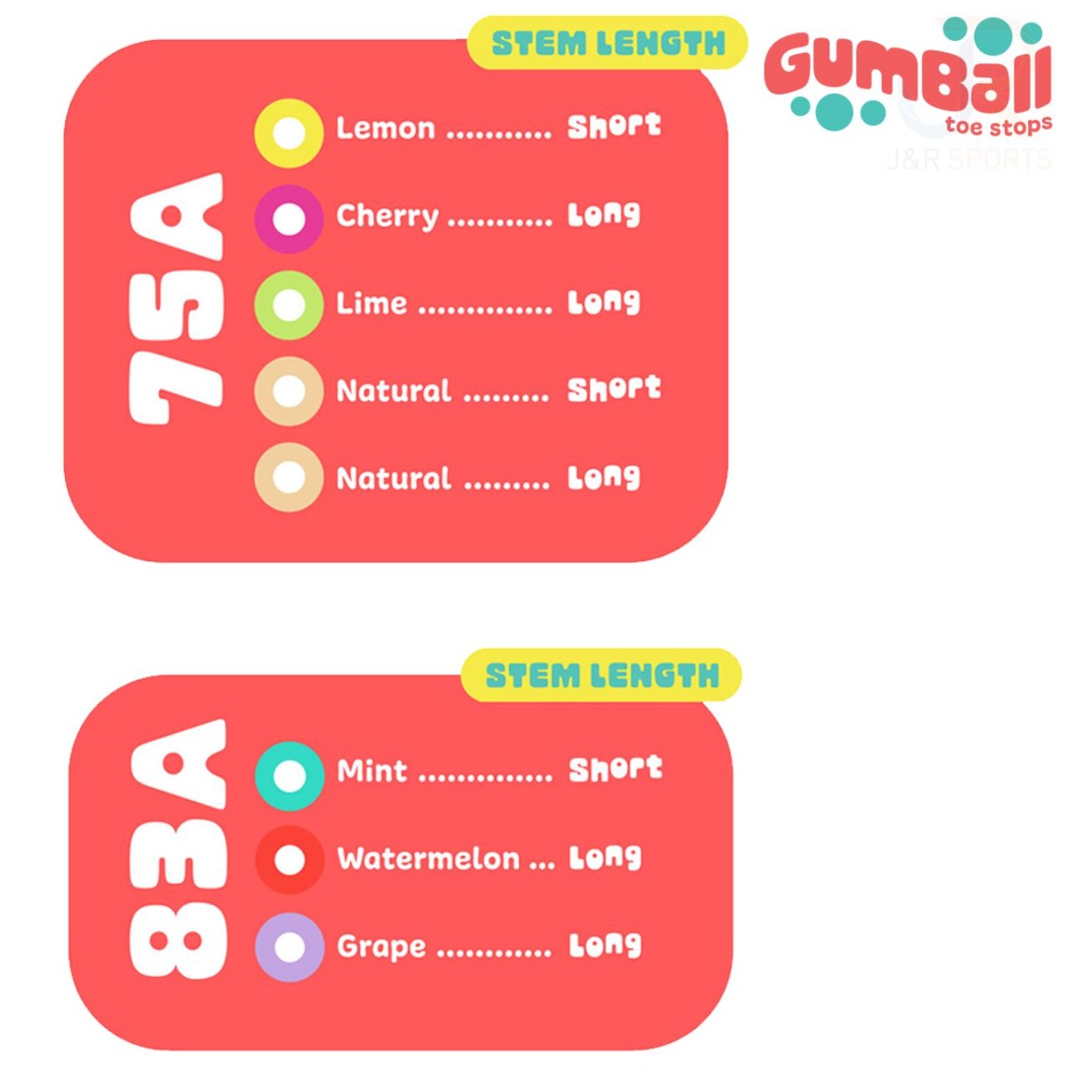 Gumball Lemon Short Toe Stops - 17mm 75a
