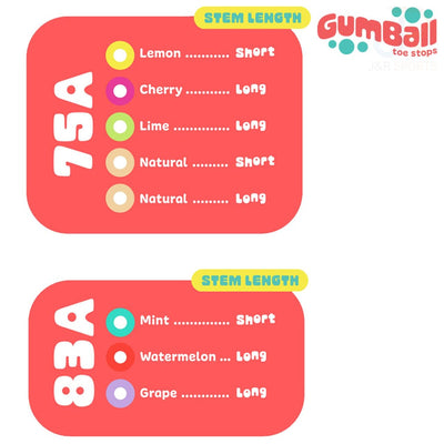 Topes cortos para dedos Gumball Lemon - 18 mm 75a