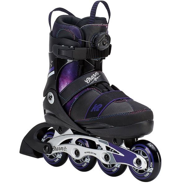 K2 Charm Boa Alu Adjustable Size Inline Skates - Purple