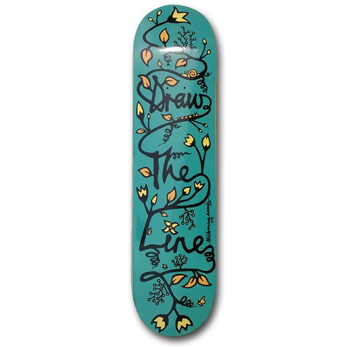 Drawing Boards Line Turquoise Skateboard Deck - 8.5"