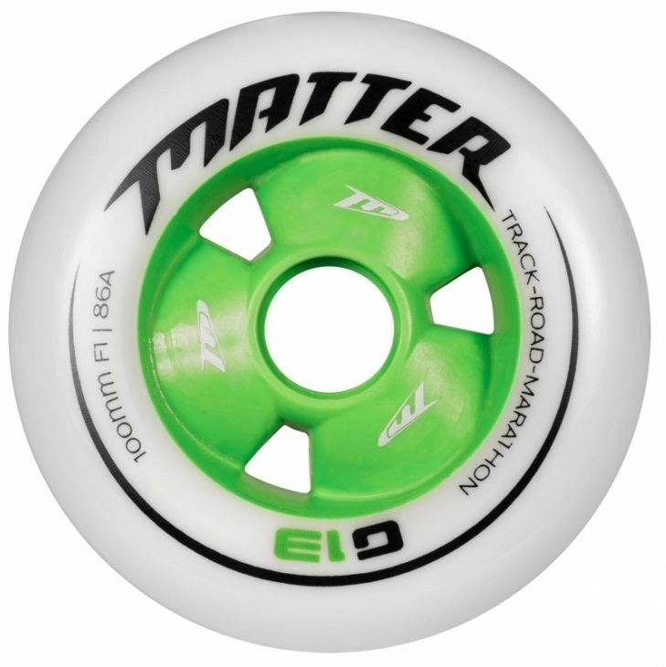 Matter G13 F1 Ruedas para patines en línea 100 mm 86a - Paquete de 4