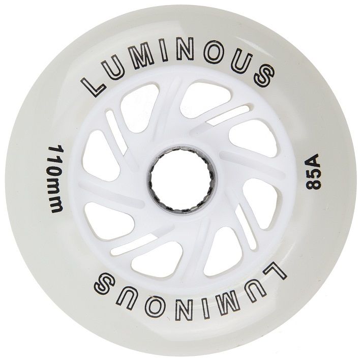 Luminous Light Up Inline Skate Wheel White 110mm 85a - (Single Unit)