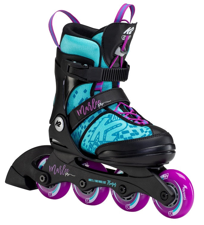 K2 Marlee Pro Adjustable Size Skates - Light Blue/Purple