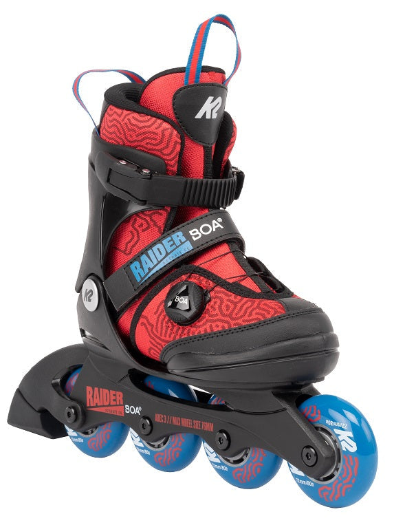 K2 Raider Boa Adjustable Size Skates - Red/Blue