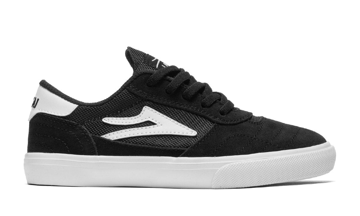 Lakai Cambridge Kids Skate Shoes - Black/White Suede