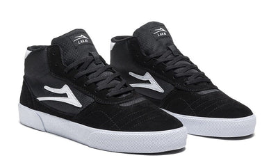 Lakai Cambridge Mid Skate Shoes - Black/White Suede