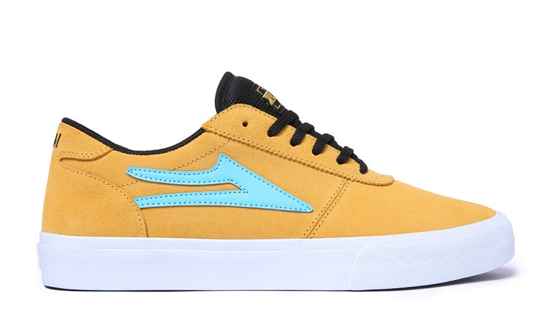 Lakai Manchester Skate Shoes - Yellow/Cyan Suede