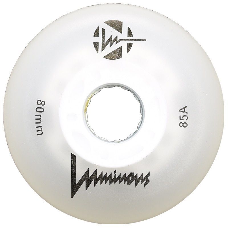 Luminous Light Up Inline Skate Wheels - White 4 Pack