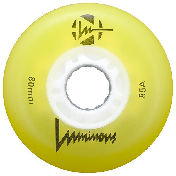 Luminous Light Up Inline Skate Wheels - Yellow 4 Pack