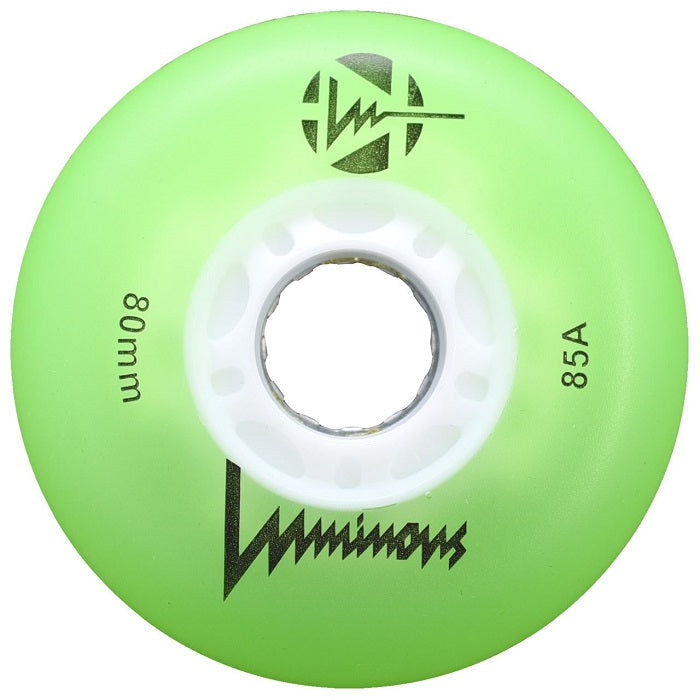 Luminous Light Up Inline Skate Wheels - Green 4 Pack