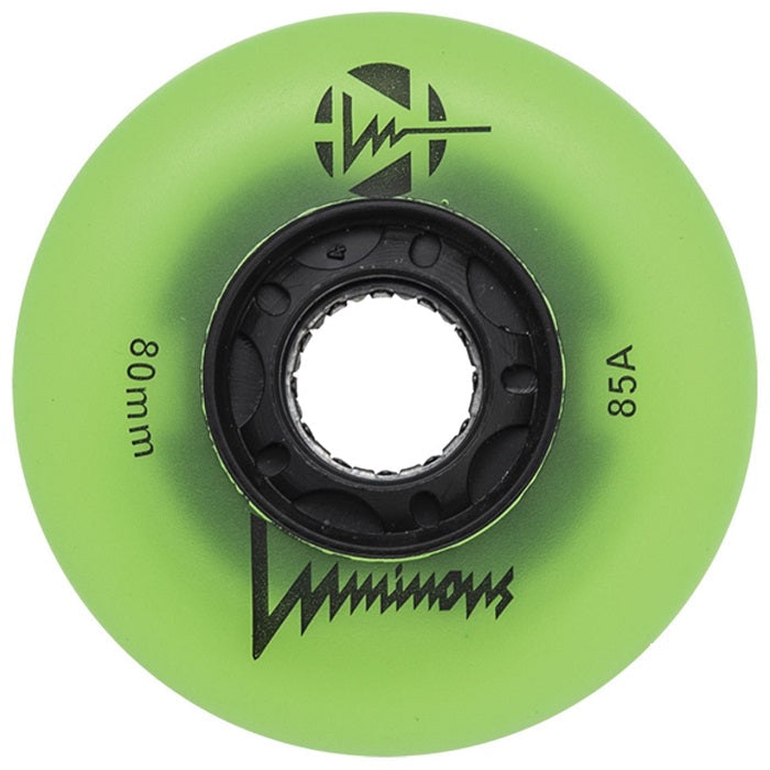 Luminous Light Up Inline Skate Wheels - Green Glow 4 Pack