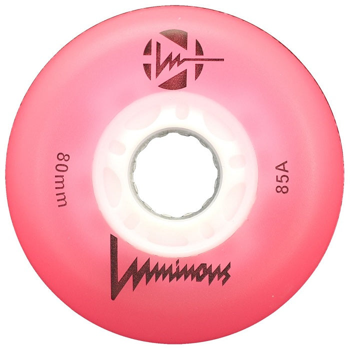 Luminous Light Up Inline Skate Wheels - Pink 4 Pack