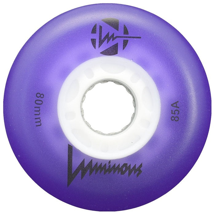 Luminous Light Up Inline Skate Wheels - Purple 4 Pack